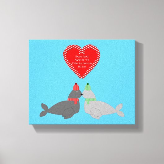 Toile Joli Seals de baiser de Noël (Recto)