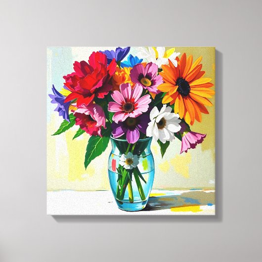 Toile Joli vase de fleurs colorées (Recto)