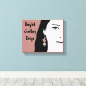 Toile Joli visage de fille stylisée illustration de mode (Insitu (Plancher de Bois))