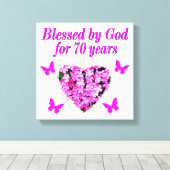 TOILE JOLIE 70E ROSE FLORALE CONCEPTION ANNIVERSAIRE (Insitu (Plancher de Bois))