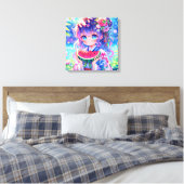 Toile Jolie Anime Girl Manger Watermelon (Insitu(Chambre))