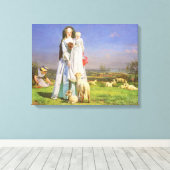 Toile Jolie Baa Lambs par Ford Madox Brown (Insitu (Plancher de Bois))
