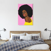 TOILE JOLIE BLACK LADY AFRO IMPRIMER SUR DES CANVAS STRE (Insitu(Chambre))