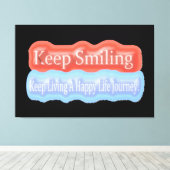 Toile Jolie Conception D'Oeuvres D'Art Sur "Keep Smiling (Insitu (Plancher de Bois))