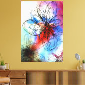 Toile Jolie couleur de l'aquarelle Fleurs Abstraites (Insitu(Salon))