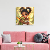 Toile Jolie Fée d'Anime et Dragon Chibi (Insitu(Salon))
