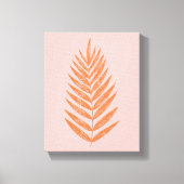 Toile Jolie Ferne Botanique Feuille Pastel Rose Orange (Recto)