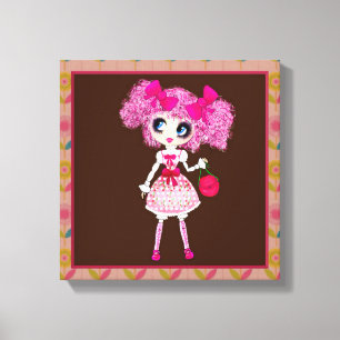 Toile Jolie fille PinkyP rose Kawaii fille par LeahG