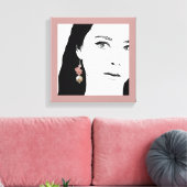 Toile Jolie fille visage mode illustration florale migno (Insitu(Salon))