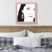 Toile Jolie fille visage mode illustration florale migno (Insitu(Chambre))