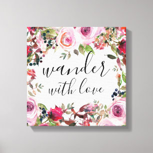 Toile Jolie florale errer avec Love Canvas Wall Art
