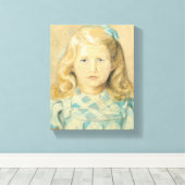 Toile Jolie Jeune Fille Avec Cheveux Blonde (Insitu (Plancher de Bois))