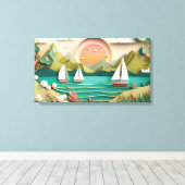 Toile jolie maison de plage 3d effet (Insitu (Plancher de Bois))