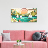 Toile jolie maison de plage 3d effet (Insitu(Salon))