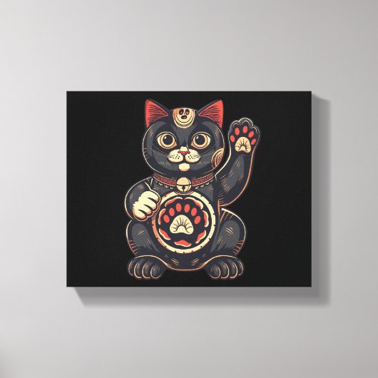 Toile jolie Maneki Neko imprimé chat japonais (Recto)