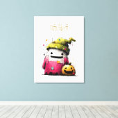 Toile Jolie Patchwork Aquarelle Fantôme Halloween (Insitu (Plancher de Bois))