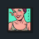 Toile Jolie Pop Art rétro XOXO<br><div class="desc">Des femmes de style pop art rétro aux coeurs. Je t'aime. xoxo</div>
