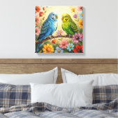 Toile Jolis perroquets bleus et verts  (Insitu(Chambre))
