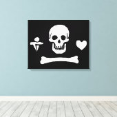 Toile Jolly roger du drapeau de Stede Bonnet Pirate (Insitu (Plancher de Bois))