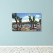 Toile Joshua Trees et Fleurs sauvages du désert Vue (Insitu (Plancher de Bois))