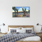 Toile Joshua Trees et Fleurs sauvages du désert Vue (Insitu(Chambre))