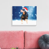 Toile Jote Rottweiler Chien Noël Santa Hat Étoiles de ne (Insitu(Salon))