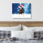 Toile Jote Rottweiler Chien Noël Santa Hat Étoiles de ne (Insitu(Chambre))