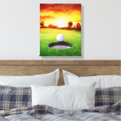 Toile Jouer au golf au coucher du soleil en Floride (Insitu(Chambre))