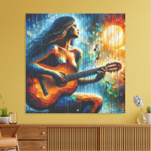 Jouer de la guitare au clair de lune