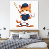 Toile Joueur de baseball chat (Insitu(Chambre))