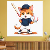Toile Joueur de baseball chat (Insitu(Salon))