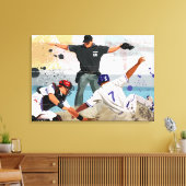 Toile Joueur de baseball en sécurité dans la plaque dome (Insitu(Salon))