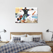 Toile Joueur de baseball en sécurité dans la plaque dome (Insitu(Chambre))