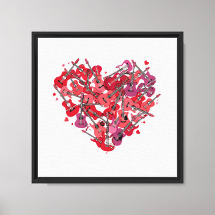 Toile Joueur de basse Guitar Hearts Guitariste Saint-Val