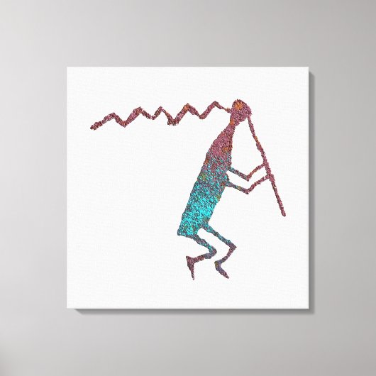 Toile Joueur de flute Petroglyph (Recto)