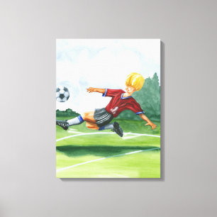 Toile Joueur de football à la balle par Jay Throckmorton