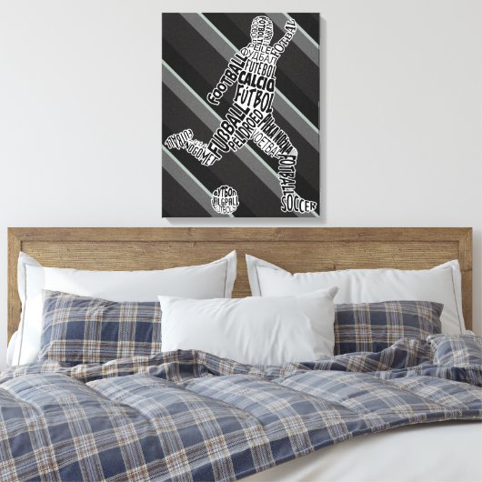 Toile Joueur de football Langues Typographie (Insitu(Chambre))