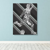 Toile Joueur de football Langues Typographie (Insitu (Plancher de Bois))