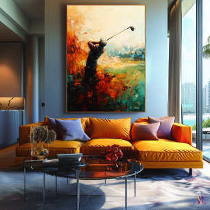 Toile Joueur de golf Abstrait