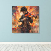 Toile Joueur de violon en pratique (Insitu (Plancher de Bois))