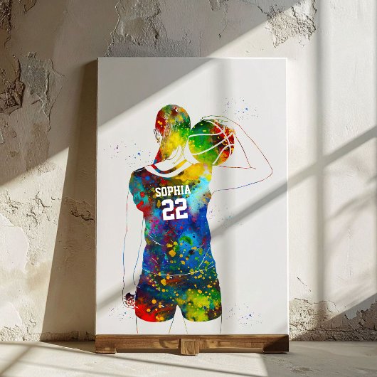 Toile Joueuse de basket-ball féminine