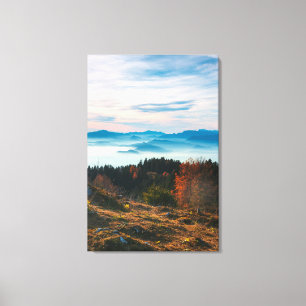 Toile Jour d'automne doré au-dessus des nuages