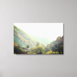 Toile Jour d'automne Village Mountain Photo simple