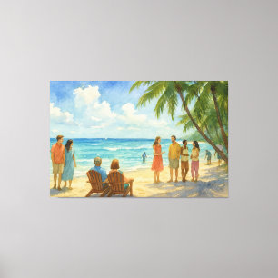 Toile Jour de plage Aqua Breeze à l'aquarelle