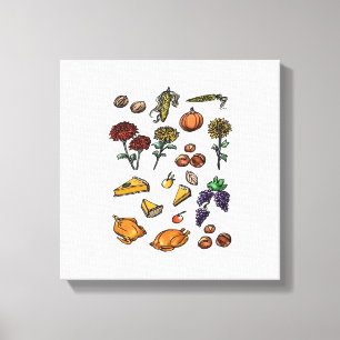 Toile Jour de Thanksgiving automne attributs T-Shirt Cla