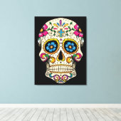 Toile Jour du crâne de sucre mort avec croix (Insitu (Plancher de Bois))