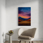Toile Jour du Jeu - Autumn Mountain Sunset Landscap
