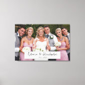 Toile Jour du mariage Photo personnalisée et script (Recto)