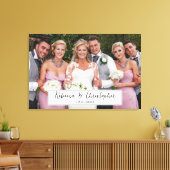 Toile Jour du mariage Photo personnalisée et script (Insitu(Salon))