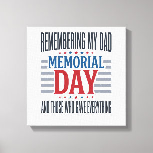 Toile Jour du Souvenir Papa Tribut Patriotique